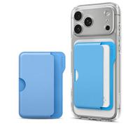 Caseology by Spigen Folder Pop Magsafe Porte-Cartes magnétique [Silicone antidérapant à Motifs] Compatible avec iPhone 15, 14, 13, 12 Series - Bleu Ciel