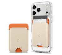 Caseology by Spigen Nano Pop MagFit Porte-Cartes Magnetique Compatible avec Les modèles iPhone 17/16/15/14/13/12 Series, Accessoires MagSafe - Orange Beige