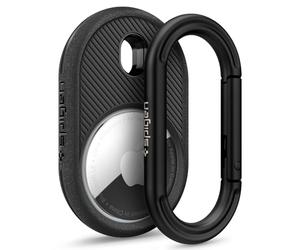 Caseology by Spigen Vault Coque avec Porte-clés Compatible avec AirTag 2 (2026) / AirTag (2021) Mousqueton - Noir Mat