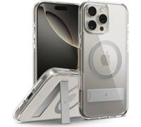 Caseology Capella Mag Kickstand pour iPhone 16 Pro Coque Support Intégré Clear Gray