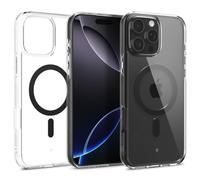 Caseology Capella Mag pour iPhone 16 Pro Coque [Ultra-Clair] avec Protection Antichoc de Niveau Militaire, Motifs de Prise en Main sur Les Côtés pour iPhone 16 Pro - Clear Charcoal