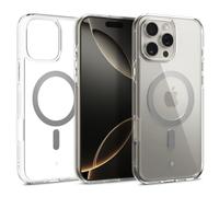 Caseology Capella Mag pour iPhone 16 Pro Coque [Ultra-Clair] avec Protection Antichoc de Niveau Militaire, Motifs de Prise en Main sur Les Côtés pour iPhone 16 Pro - Clear Gray
