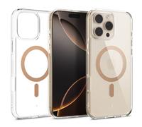 Caseology Capella Mag pour iPhone 6.3 Coque [Ultra-Clair] avec Protection Antichoc de Niveau Militaire, Motifs de Prise en Main sur Les Côtés pour iPhone 6.3 - Clear Sephia Gold