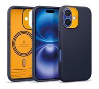 Caseology Nano Pop Mag pour iPhone 16 Coque [Magnétique] Military Grade Drop Protection avec des Motifs de Prise Latérale Coque iPhone 16 - Blueberry Navy