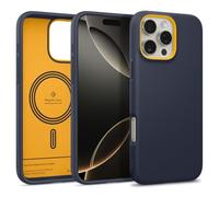 Caseology Nano Pop Mag pour iPhone 16 Pro Coque [Magnétique] Military Grade Drop Protection avec des Motifs de Prise Latérale Coque iPhone 16 Pro - Blueberry Navy