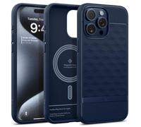 Caseology Parallax Mag pour iPhone 15 Pro Max Coque [Magnétique] [Military Grade Drop Protection] avec des Motifs de Prise Latérale Coque iPhone 15 Pro Max - Midnight Blue