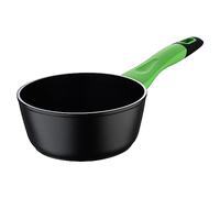 casepan de 33 cm - aluminium forgé - revêtement noir intérieur - extérieur en noir - induction totale - mangue noire avec vert - facile à laver