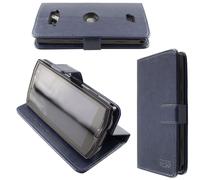 caseroxx Bookstyle-Case pour Crosscall Core-M4 / M4 Go en bleu + sans protection