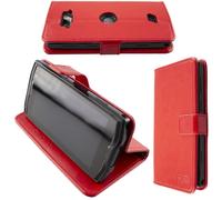 caseroxx Bookstyle-Case pour Crosscall Core-M4 / M4 Go en rouge + sans protectio