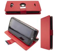 caseroxx Bookstyle-Case pour Crosscall Core-X4 en rouge + Film de protection de