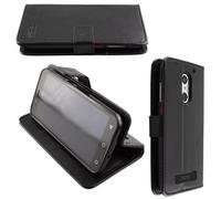 caseroxx Bookstyle-Case pour PEAQ PSP 400 en noir fait de Cuir artificiel
