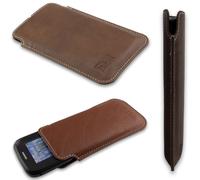 caseroxx Business-Line Poche pour Bea-fon C30 en brun fait de Cuir artificiel