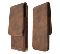 caseroxx Cas de couverture pour Wiko Sunny 3 en brun fait de cuir veritable