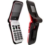 caseroxx Etui en cuir avec clip ceinture compatible avec Doro 6060 en cuir véritable, étui avec clip ceinture et fenêtre de visualisation
