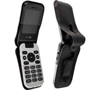 caseroxx Etui en cuir avec clip ceinture compatible avec Doro 7030 / 7031 en cuir véritable, étui avec clip ceinture et fenêtre de visualisation