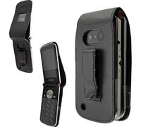 caseroxx Etui en cuir avec clip ceinture compatible avec Emporia TouchSmart.3 / TouchSmart.2 en cuir véritable, étui avec clip ceinture et fenêtre de visualisation