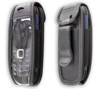 caseroxx Etui en cuir avec clip ceinture compatible avec Nokia 1616 en cuir véritable, étui avec clip ceinture et fenêtre de visualisation