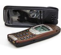 caseroxx étui en cuir avec clip ceinture compatible avec Nokia 6210 6310 6310i en cuir véritable, étui avec clip ceinture et fenêtre de visualisation