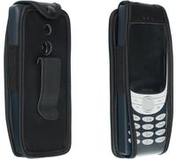 caseroxx Etui en cuir avec clip ceinture compatible avec Nokia 8210 4G en cuir véritable, étui avec clip ceinture et fenêtre de visualisation en noir