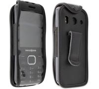 caseroxx Etui en cuir avec clip ceinture compatible avec Swisstone SC 580 en cuir véritable, étui avec clip ceinture et fenêtre de visualisation