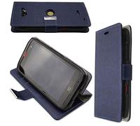 caseroxx Étui pour Crosscall Action-X3, Housse Bookstyle en Cuir Artificiel, Bleu
