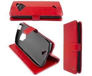 caseroxx Étui pour Crosscall Action-X5, Housse Bookstyle en Cuir Artificiel, Rouge Étui de Portefeuille