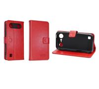 caseroxx Étui pour Doro Aurora A10/A11, Housse Bookstyle en Cuir Artificiel, Rouge