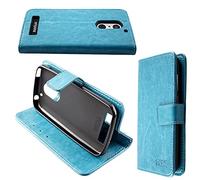 caseroxx Étui pour Emporia Smart 4, Housse Bookstyle en Cuir Artificiel, Bleu Clair