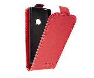 caseroxx Flipcase pour Nokia 105/110 4G 2021, Rouge | Étui à rabat avec protection intégrale et fermeture sécurisée, en Cuir artificiel