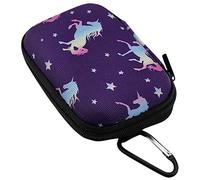 caseroxx Glycomètre Hard Case Compatible avec Dexcom G7 / One+ en Motif de Licorne - Violet, Housse de Rangement pour diabétique