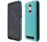 caseroxx housse de protection TPU compatible avec PEAQ PSP 400, housse en caoutchouc pour téléphone portable bleu clair
