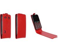 caseroxx protection étui housse flip cover compatible avec Doro Leva L10 / L11, Smartphone étui flip cover en rouge