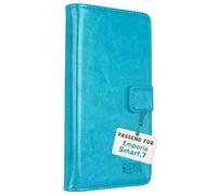 caseroxx Rabat Housse pour Emporia Smart.ME7 / 7lite / 7mini, Turquoise | Étui à rabat type livre avec compartiments intérieurs et protection intégrale au quotidien, en Cuir artificiel