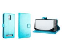 caseroxx Rabat Housse pour SPC Zeus 4G / Zeus 4G Pro, Bleu Clair | Étui à rabat type livre avec compartiments intérieurs et protection intégrale au quotidien, en Cuir artificiel