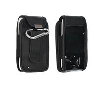 caseroxx Sac Cuir avec Clip Ceinture Compatible avec Dexcom G7 / One+ de Cuir veritable, Sac avec Clip Ceinture et fenêtre en Noir