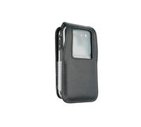 caseroxx Sac Cuir avec Clip Ceinture Compatible avec Emporia Joy-LTE de Cuir veritable, Sac avec Clip Ceinture et fenêtre en Noir