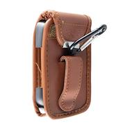 caseroxx Sac Cuir avec Clip Ceinture Compatible avec Freestyle Libre 1/2 / 3 / Insulinx / 14 Day de Cuir veritable, Sac avec Clip Ceinture et fenêtre en Brun