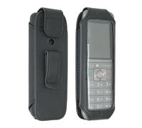 caseroxx Sac Cuir avec Clip Ceinture Compatible avec Gigaset CL660 / CL660HX / CL660A de Cuir veritable, Sac avec Clip Ceinture et fenêtre en Noir