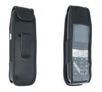 caseroxx Sac Cuir avec Clip Ceinture Compatible avec Gigaset E630 / E630HX / R650H Pro de Cuir veritable, Sac avec Clip Ceinture et fenêtre en Noir