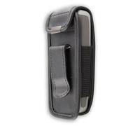 caseroxx Sac Cuir avec Clip Ceinture pour Nokia 1600 en Cuir veritable, Housse de Protection à Porter à la Ceinture (avec fenêtre Transparente antisalissure; Coloris Noir)