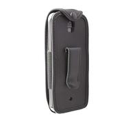 caseroxx Sac Cuir avec Clip Ceinture pour Nokia 6300 4G en Cuir veritable, Housse de Protection à Porter à la Ceinture (avec fenêtre Transparente antisalissure; Coloris Noir)