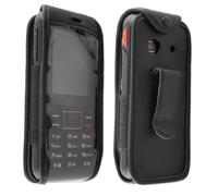 caseroxx Sac Cuir avec Clip Ceinture pour Orange Hapi 51 en Cuir veritable, Housse de Protection à Porter à la Ceinture (avec fenêtre Transparente antisalissure; Coloris Noir)