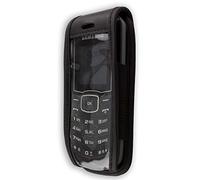 caseroxx Sac Cuir avec Clip Ceinture pour Samsung E1080 en Cuir veritable, Housse de Protection à Porter à la Ceinture (avec fenêtre Transparente antisalissure; Coloris Noir)