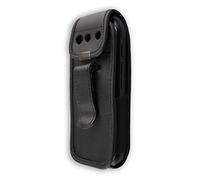 caseroxx Sac Cuir avec Clip Ceinture pour Samsung Xcover 550 / B550 en Cuir veritable, Housse de Protection à Porter à la Ceinture (avec fenêtre Transparente antisalissure; Coloris Noir)