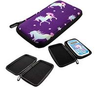caseroxx Sac de Protection de la Calculatrice Compatible avec Texas Instruments Little Professor en Motif de Licorne - Violet, Housse de Rangement de Transport