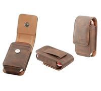 caseroxx Sac d'extérieur pour Doro Leva E20 - E22 - E30 - L20 - L30, Brun | Étui outdoor robuste pour un usage intensif en déplacement, en cuir veritable