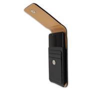 caseroxx Sac d'extérieur pour Samsung Galaxy J7+ en noir fait de cuir veritable