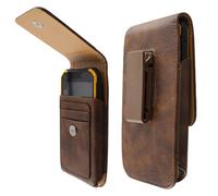 caseroxx Sac d'extérieur pour Ulefone Armor 8 en brun fait de cuir veritable