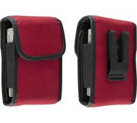 caseroxx Sacoche pour détecteur radio - convient pour EuroBos, Swissphone, TPL, Polarion, Oelmann, Motorola , et bien d'autres. - Pochette avec clip ceinture & fermeture velcro, rouge