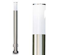 Caserta Lampe d'extérieur avec 2 prises, lampe moderne en acier inoxydable et disques en plastique, lampadaire de 110 cm, lampe de jardin avec douille E27, éclairage de jardin IP44, sans ampoule